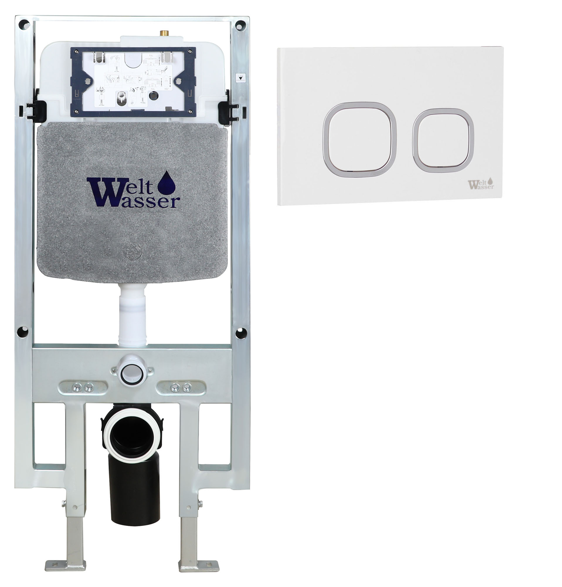 инсталляция для унитаза welt-wasser amberg 497 st wt с белой клавишей