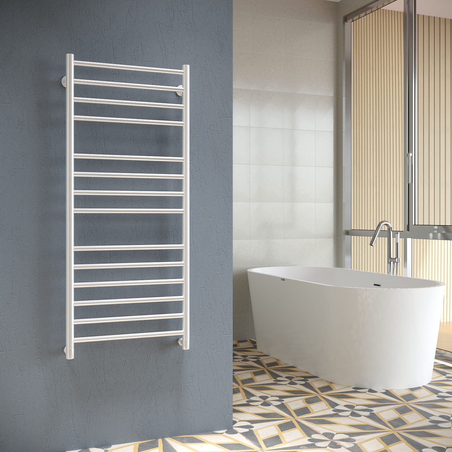 полотенцесушитель водяной stinox toscana luxe 50x120 белый глянец