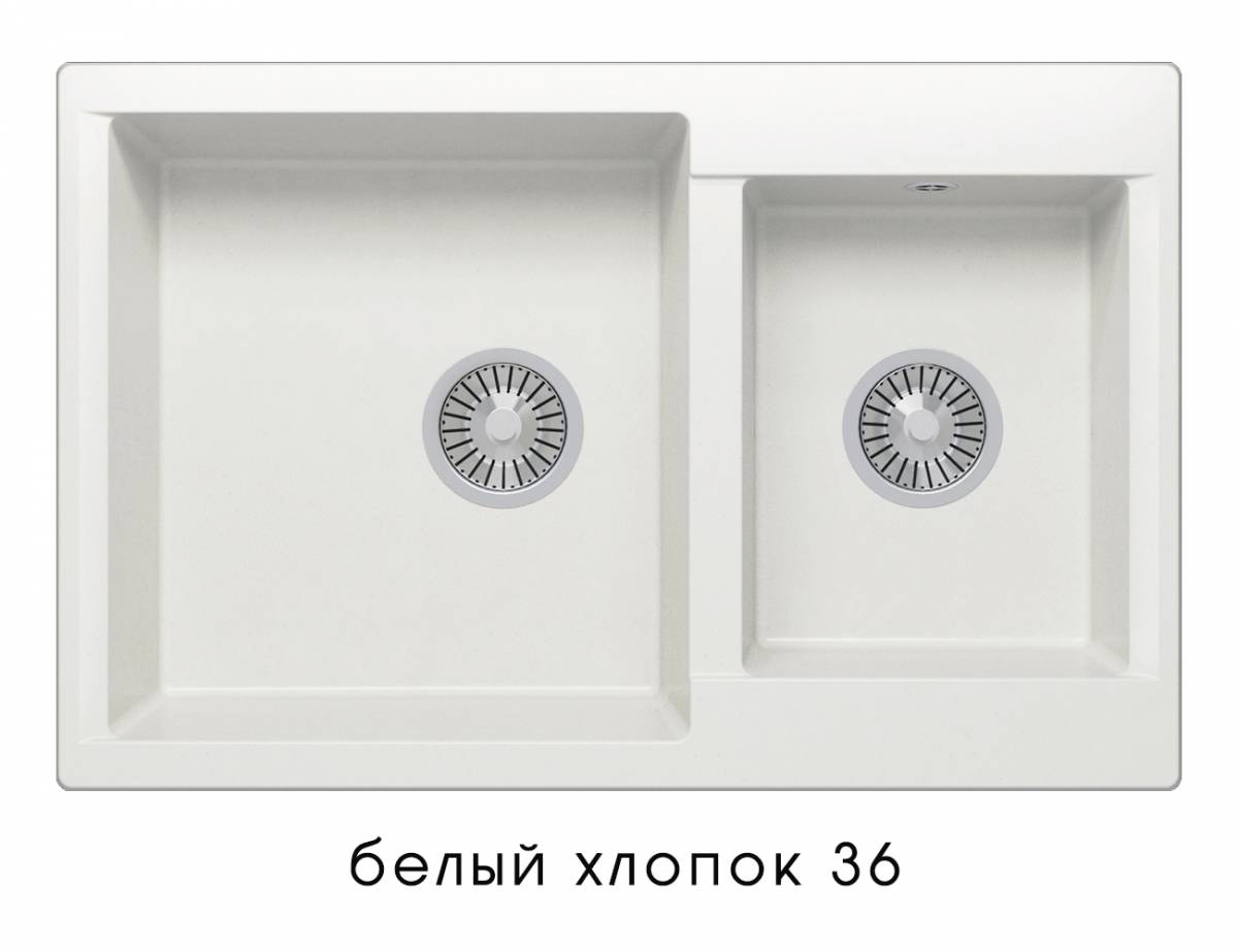 кухонная мойка polygran brig-772 белый хлопок