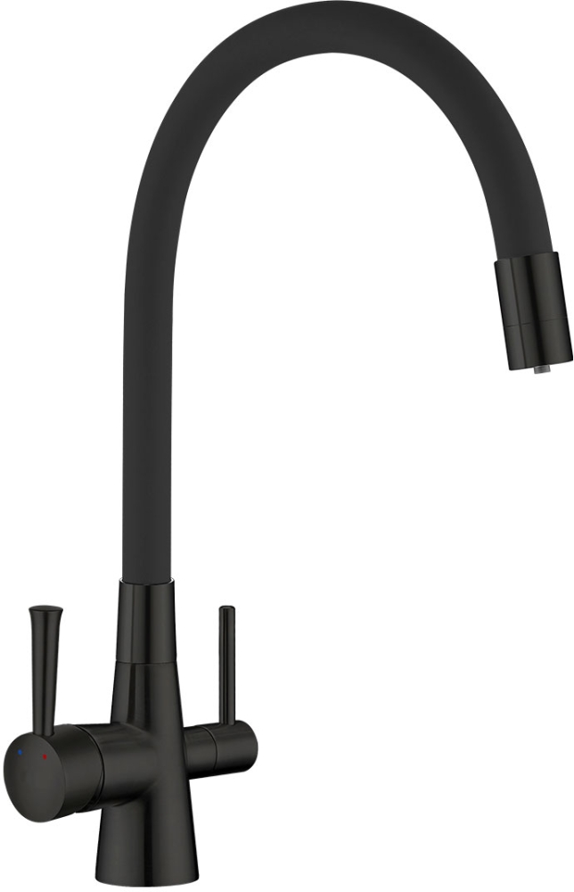 смеситель для кухни lemark comfort с подключением к фильтру питьевой воды lm3075bl черный
