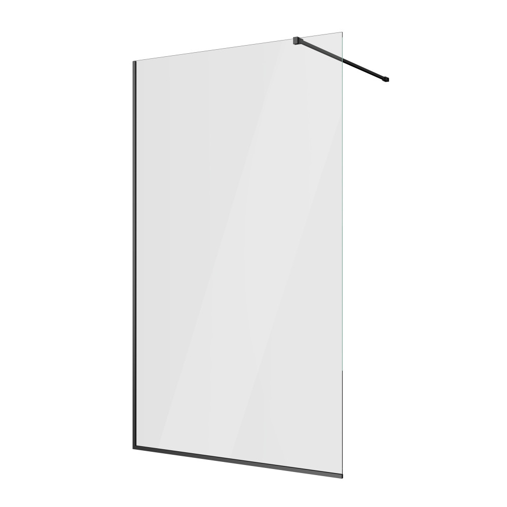 душевой уголок berges sky black 120x200 стекла прозрачные, профиль черный матовый