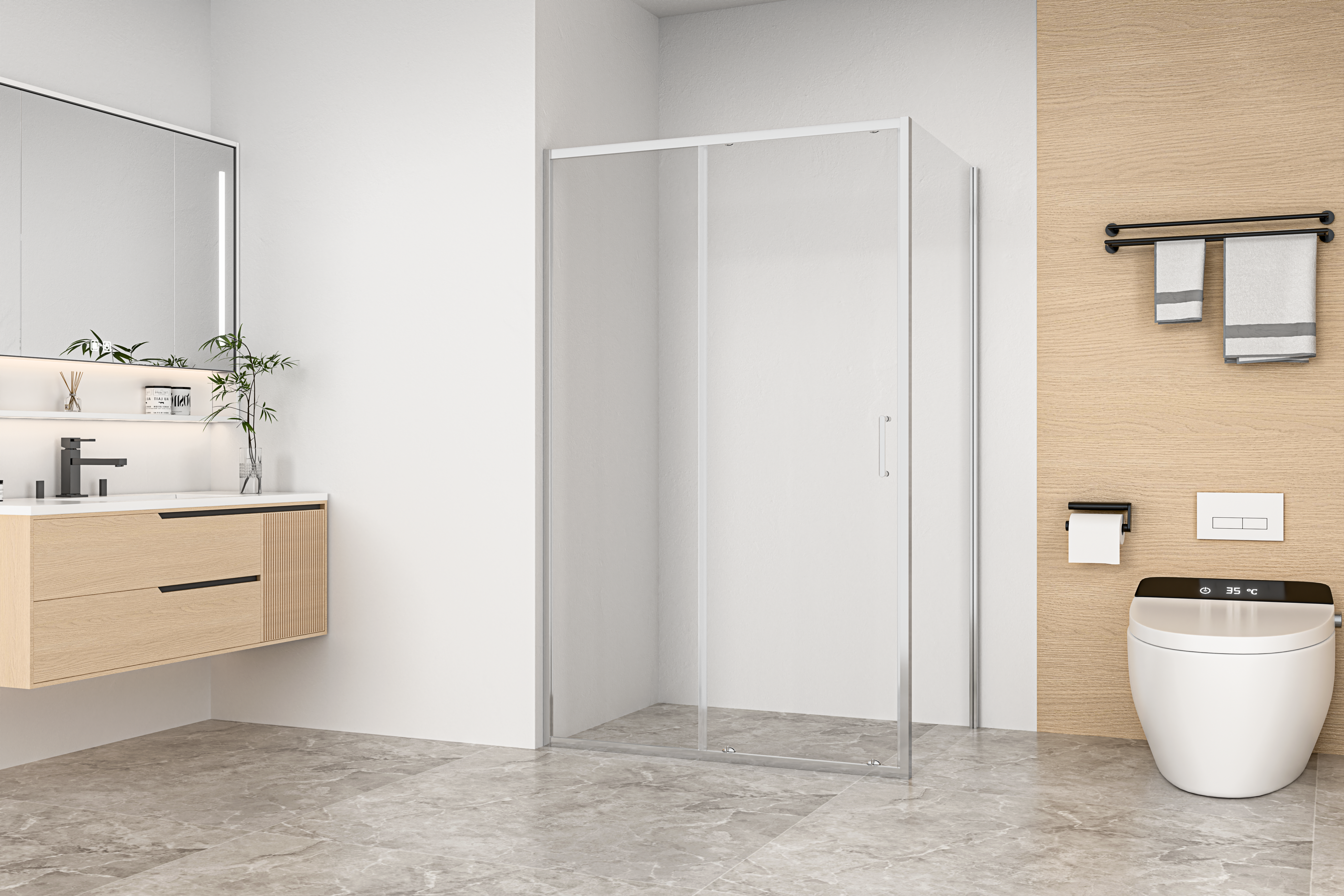 душевой уголок gooddoor lite wtw+sp 110x100 стекло прозрачное / профиль хром