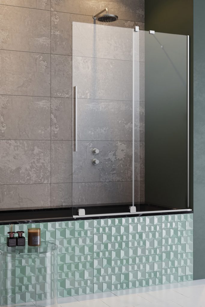 шторка на ванну radaway furo pnd ii 150r 150x150 стекло прозрачное (правая)