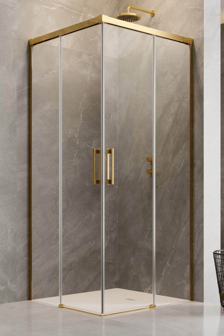 душевой уголок radaway idea gold kdd 110x90 стекла прозрачные, профиль золото
