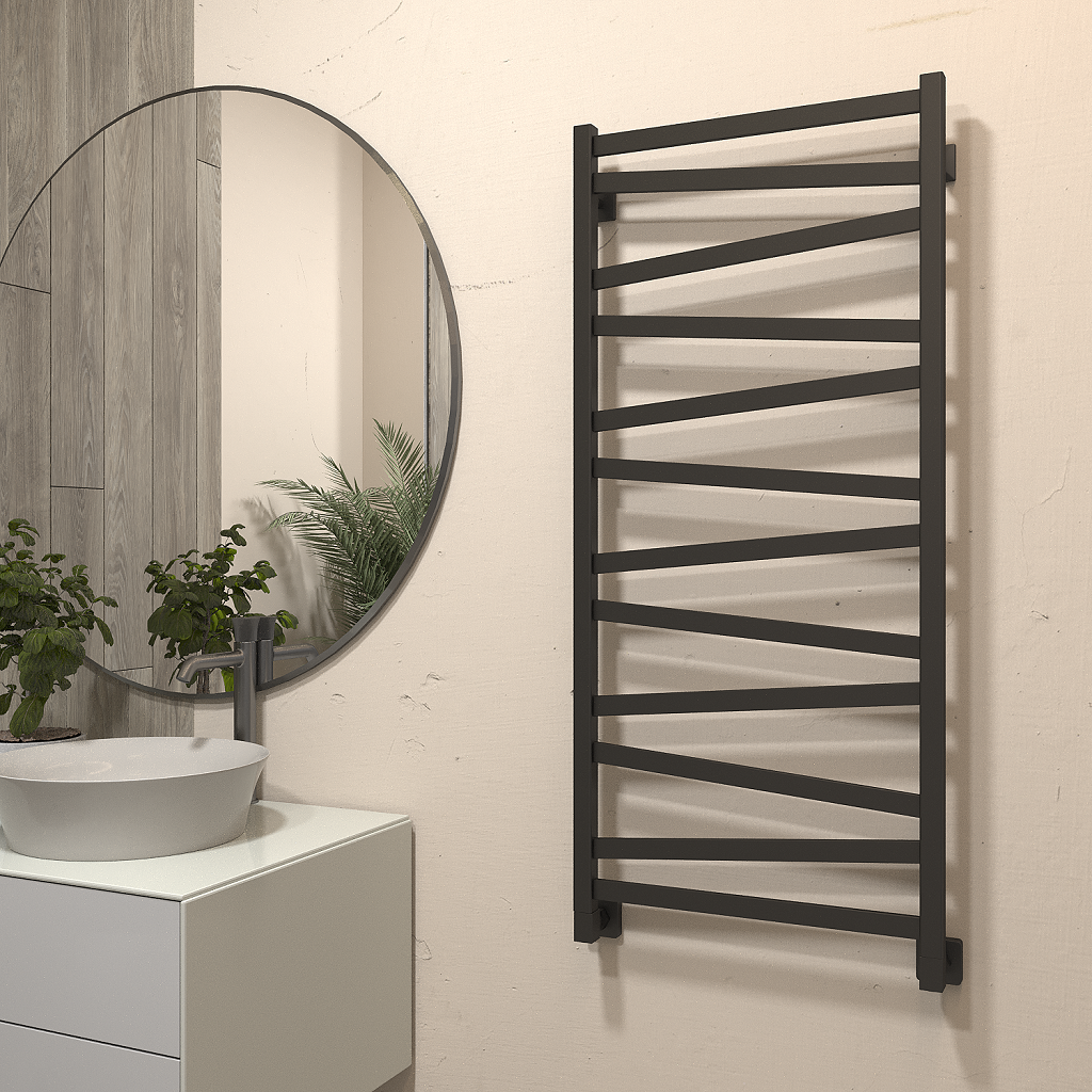 полотенцесушитель водяной stinox madena 50x120 черный матовый
