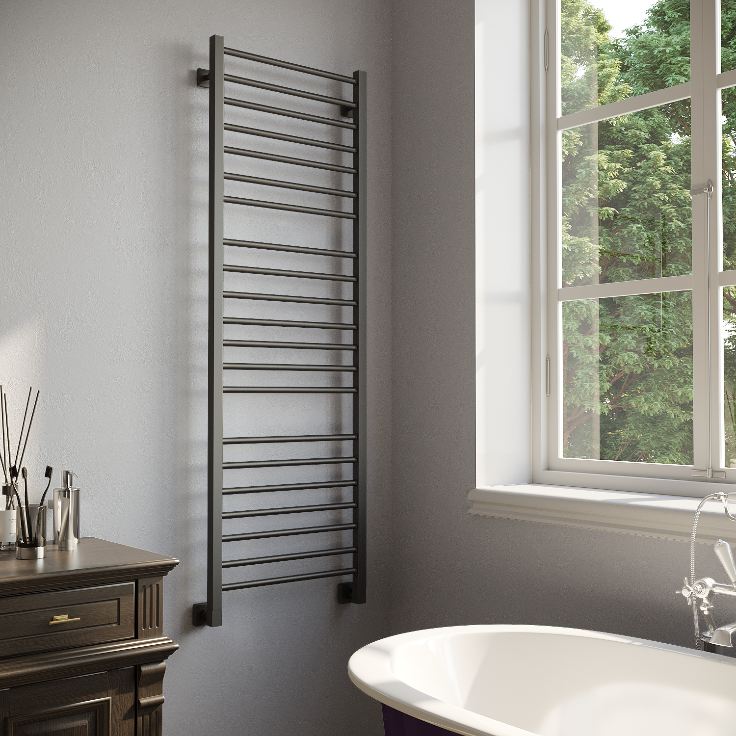 полотенцесушитель водяной stinox classic luxe 50x160 черный матовый