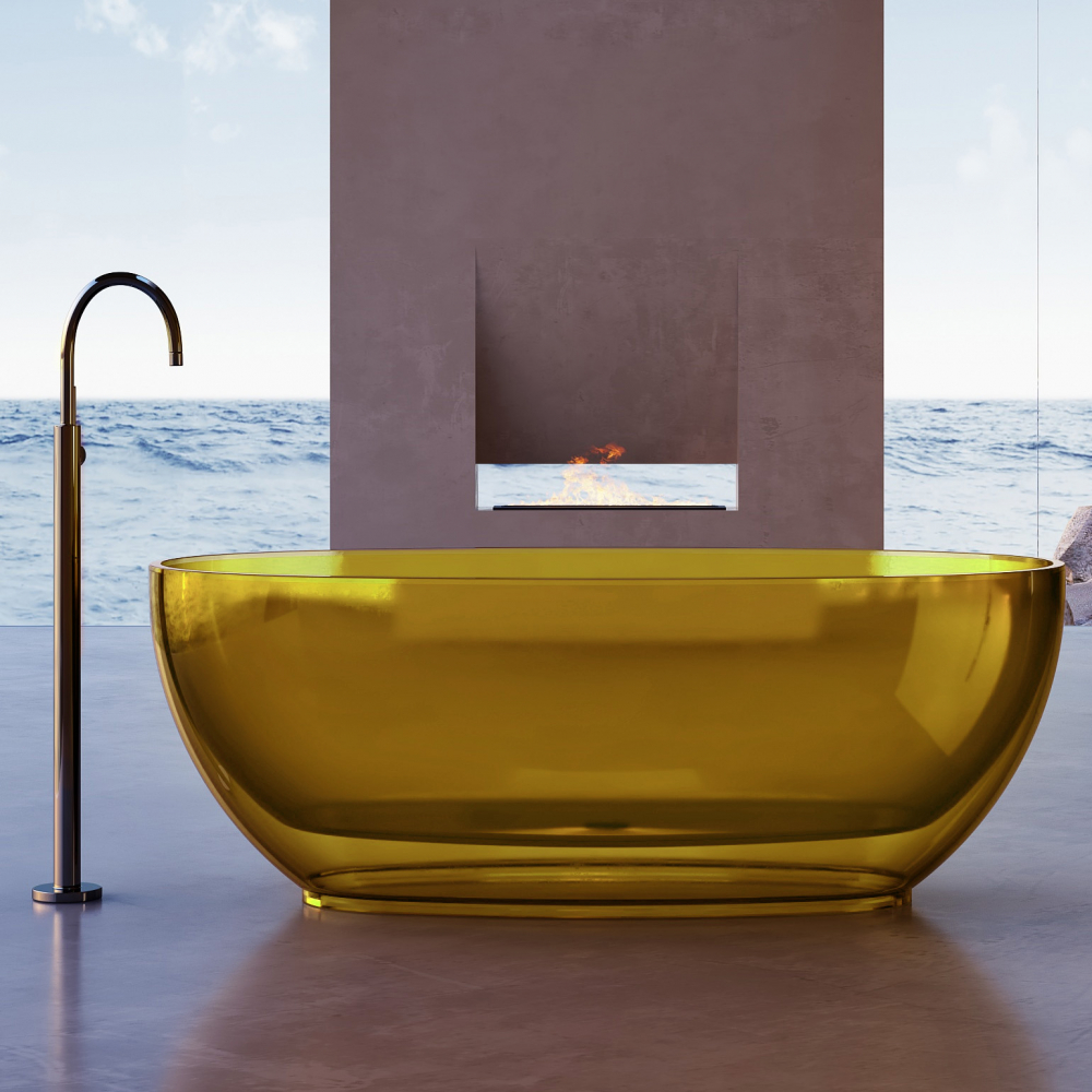 ванна из полиэфирной смолы abber kristall at9703amber 170x75 желтый