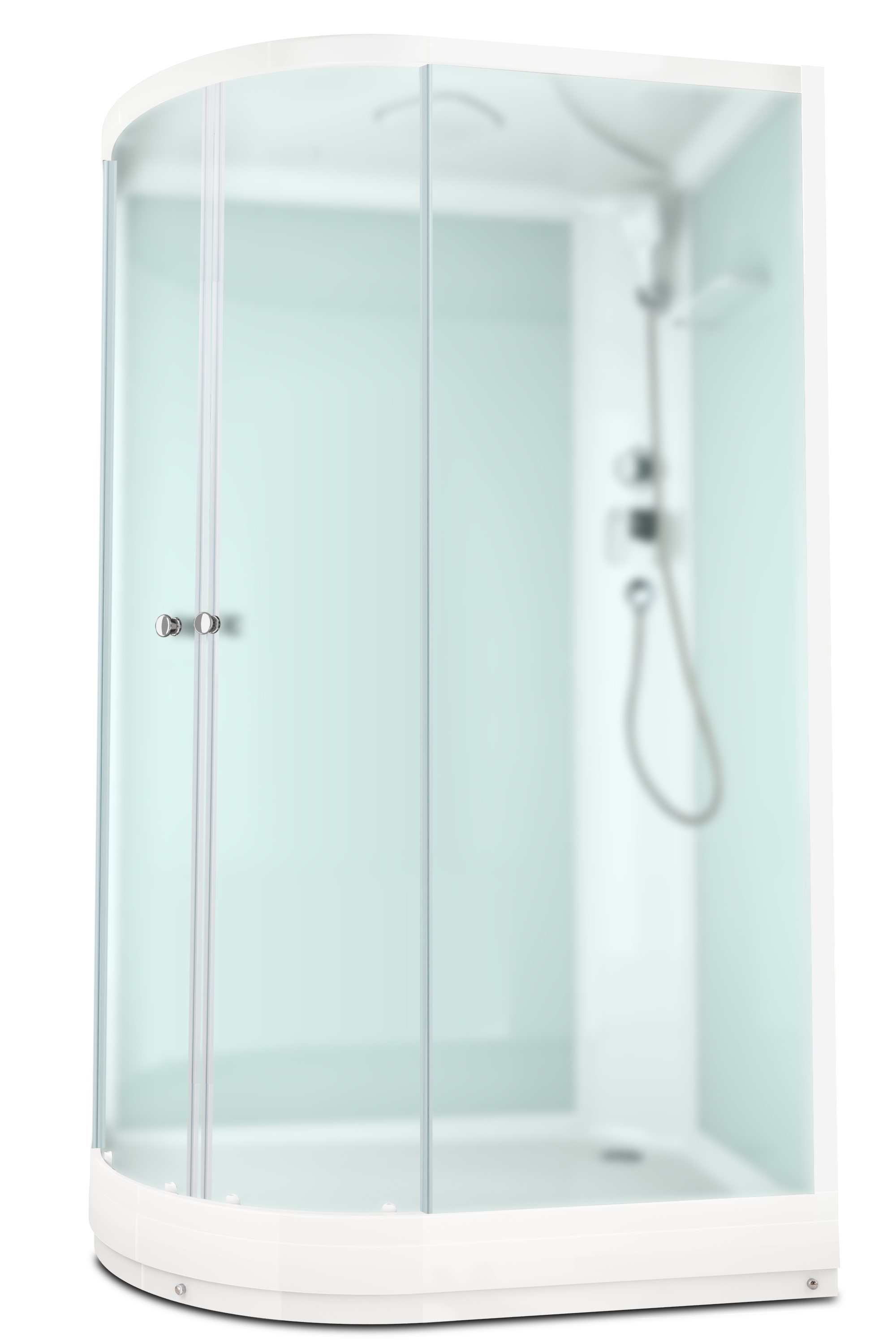 душевая кабина domani-spa delight 128 120x80 сатин матированное стекло / белые стенки с крышей (правая)