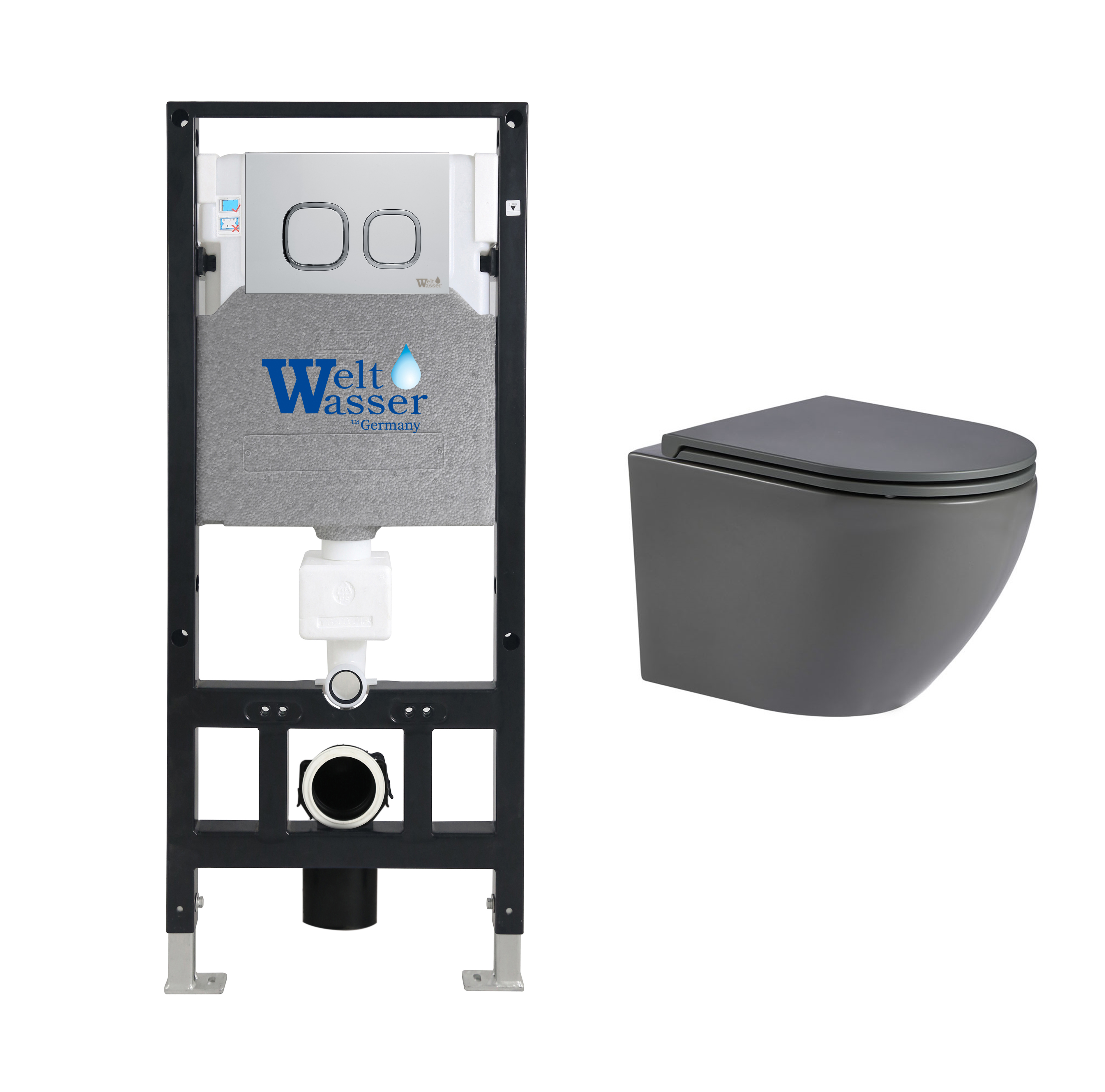 комплект инсталляции welt-wasser amberg 506 с унитазом merzbach 043 mt-gr и клавишей смыва amberg rd-wt, белый