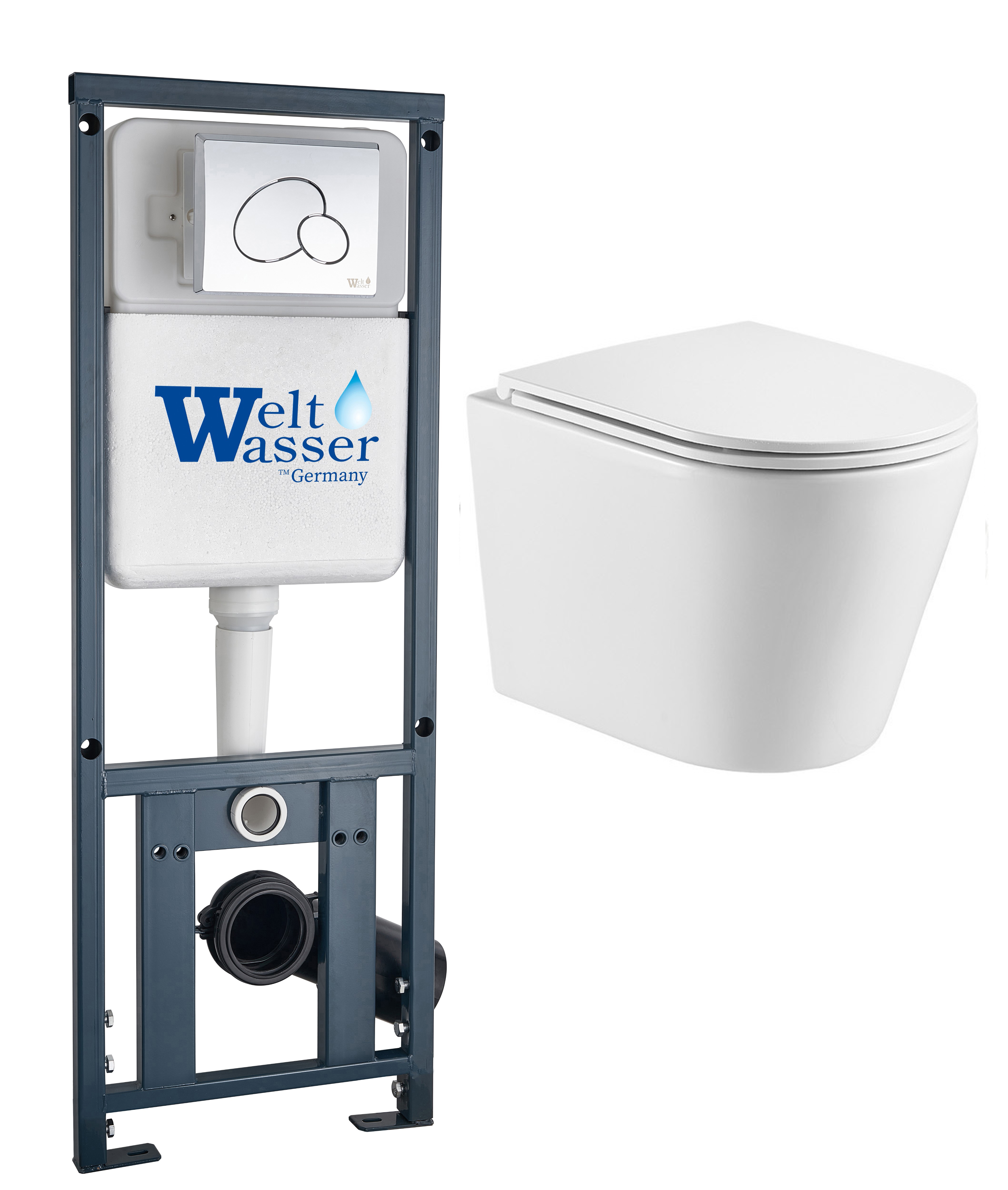 комплект инсталляции welt-wasser marberg 410 с унитазом salzbach 043 gl-wt и клавишей смыва mar 410 rd gl-wt белый глянец