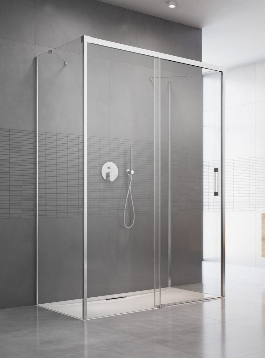 душевой уголок radaway idea kdj+s 120x80 стекла прозрачные, профиль хром