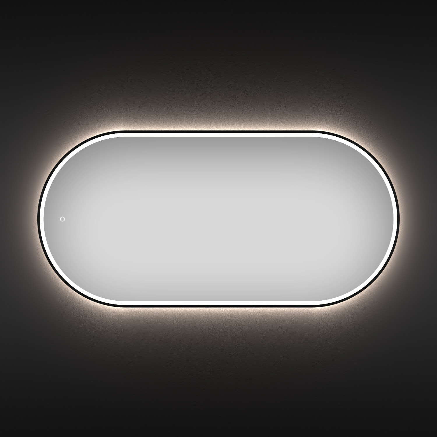 овальное зеркало wellsee 7 rays' spectrum с фронтальной led-подсветкой 172201590 80x40 см черный контур