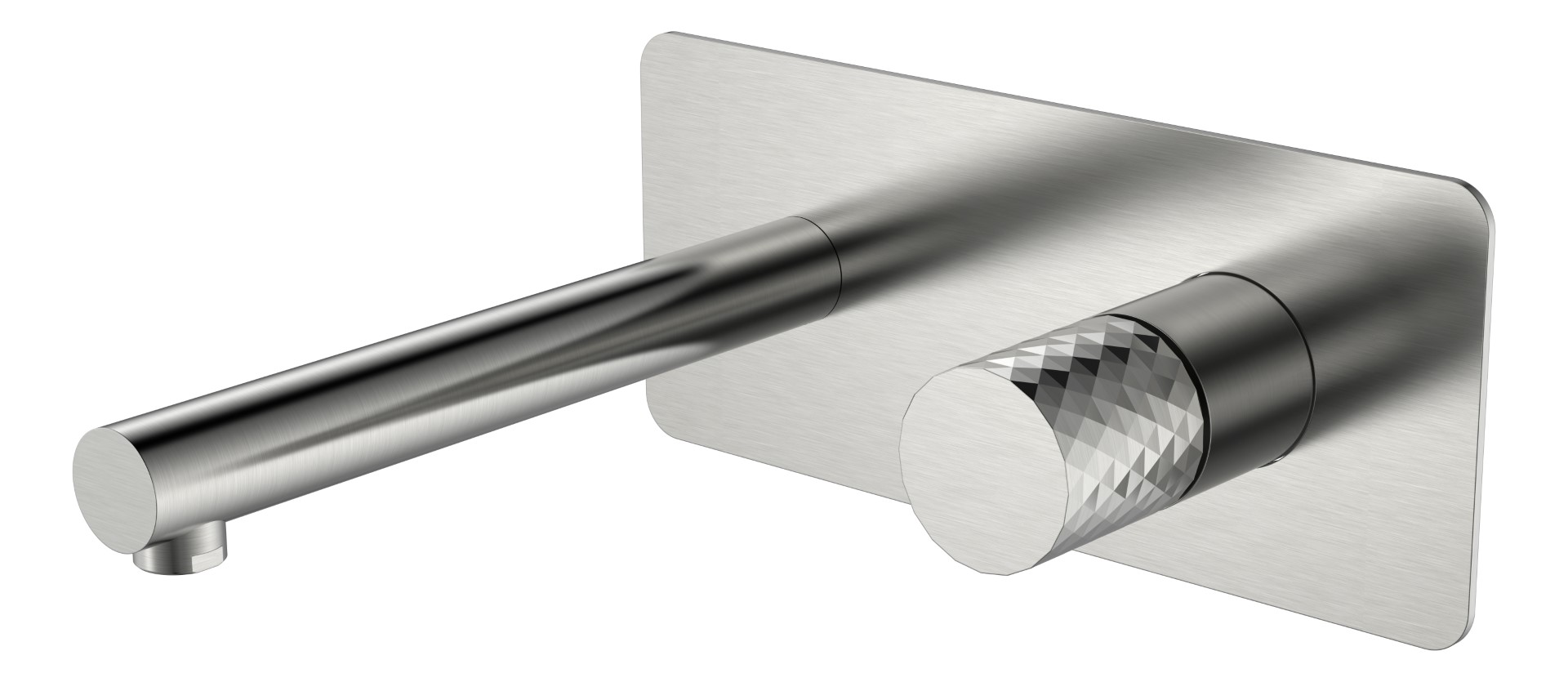 смеситель скрытого монтажа для умывальника boheme stick diamond nickle brush никель