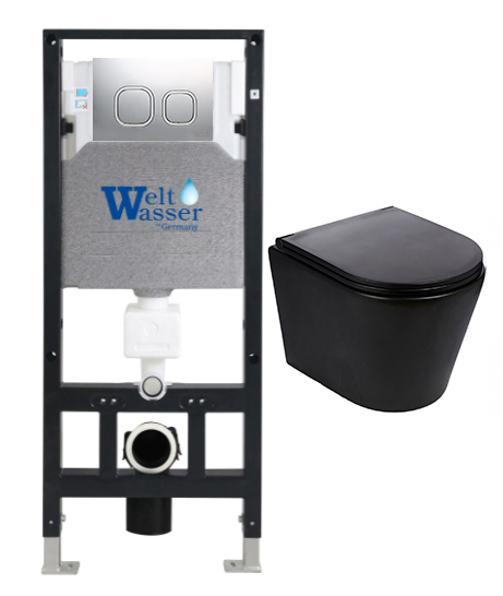 комплект инсталляция welt-wasser amberg 506 для унитаза salzbach 043 mt-bl с клавишей смыва amberg rd-cr