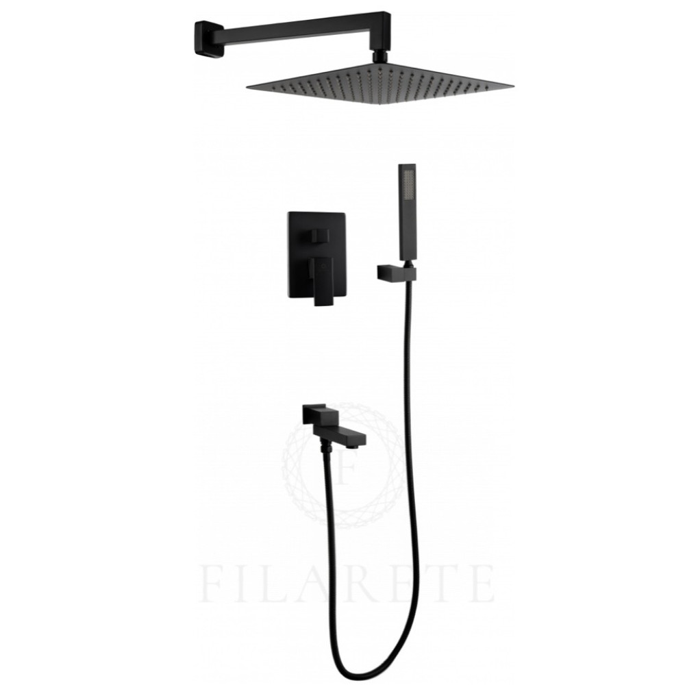 душевая система скрытого монтажа filarete fing fl1040bl черный матовый