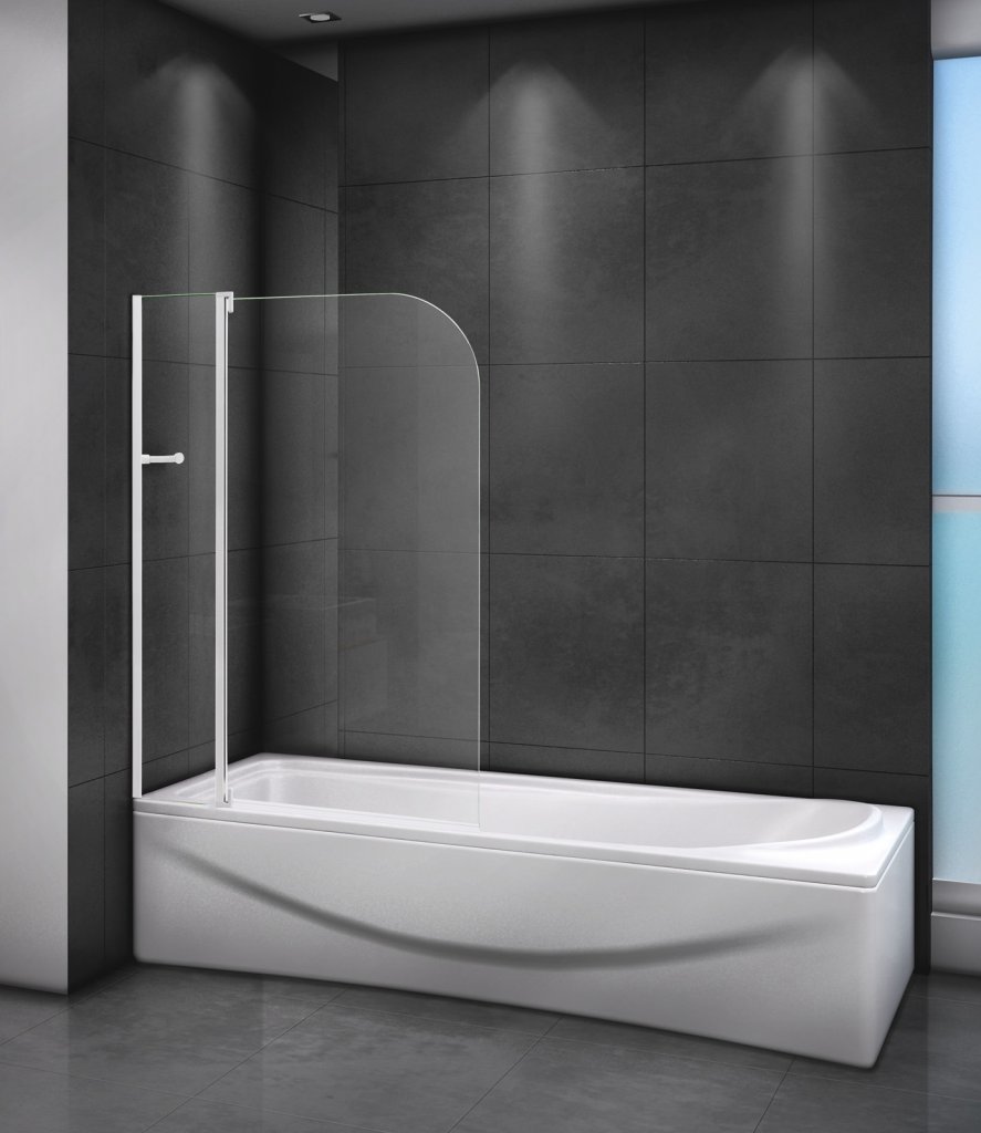 шторка на ванну cezares relax-v-11-100/140-p-bi-r 100x140 стекло рифленое, профиль жемчужно-серый