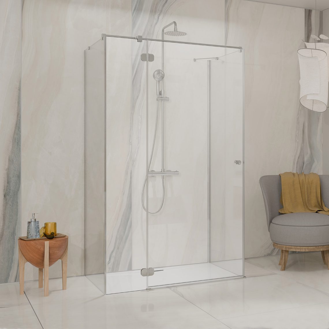 душевой уголок radaway torrenta kdj+s 90x75 левый, стекла прозрачные, профиль хром