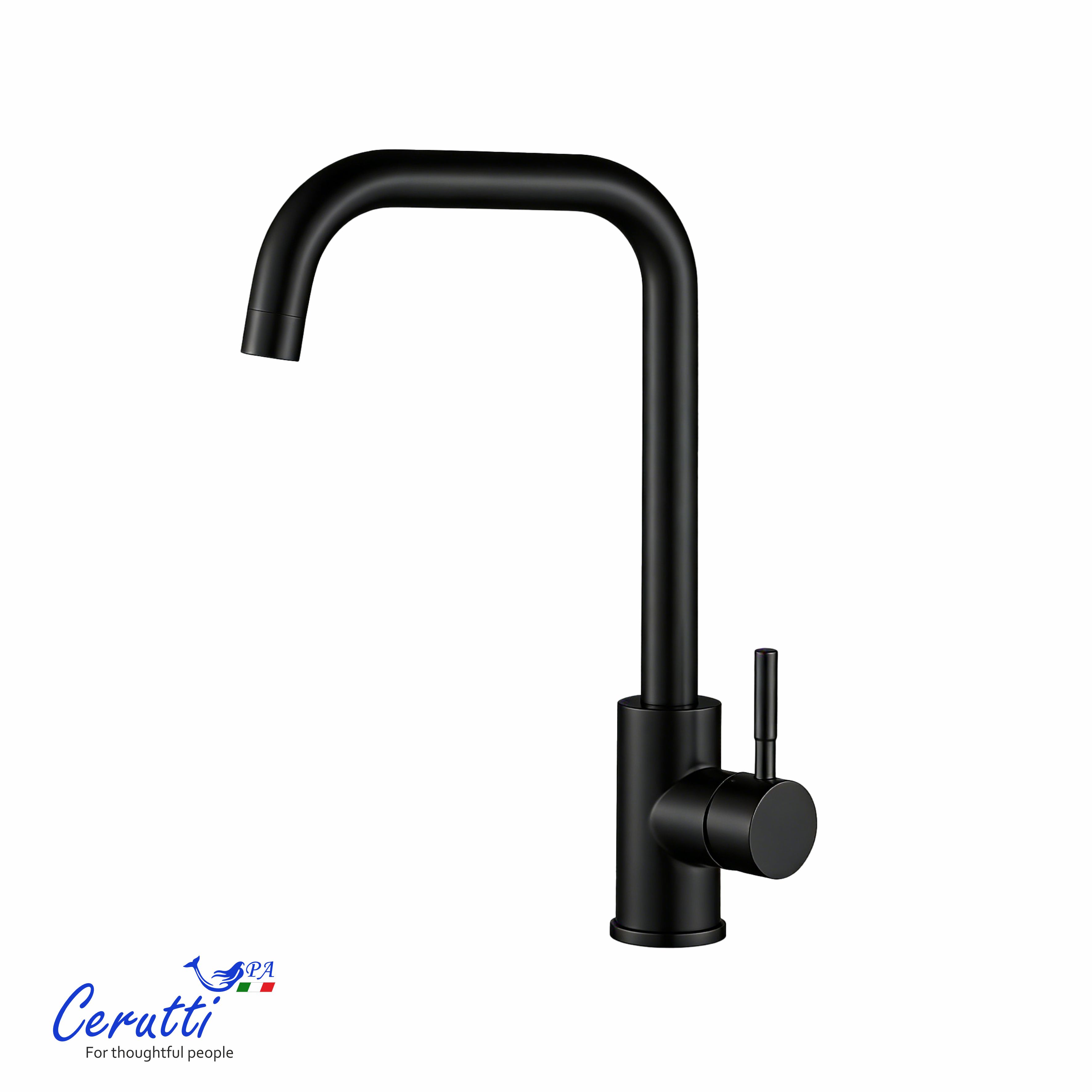 смеситель для кухни ceruttispa duilio b ct12104 черный матовый
