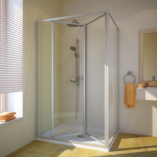 душевой уголок gutewetter practic rectan gk-404 100x95 (матовый хром/полистирол rain)