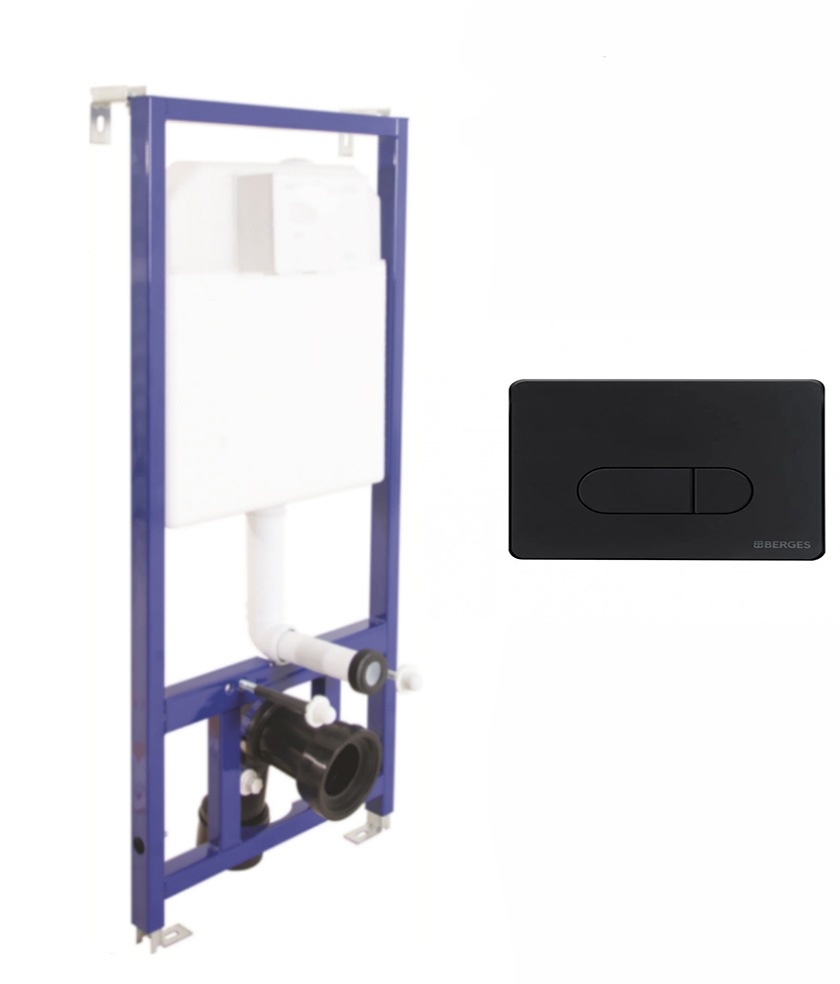 инсталляция berges novum 525 040000 с клавишей смыва novum d5 soft touch 040035