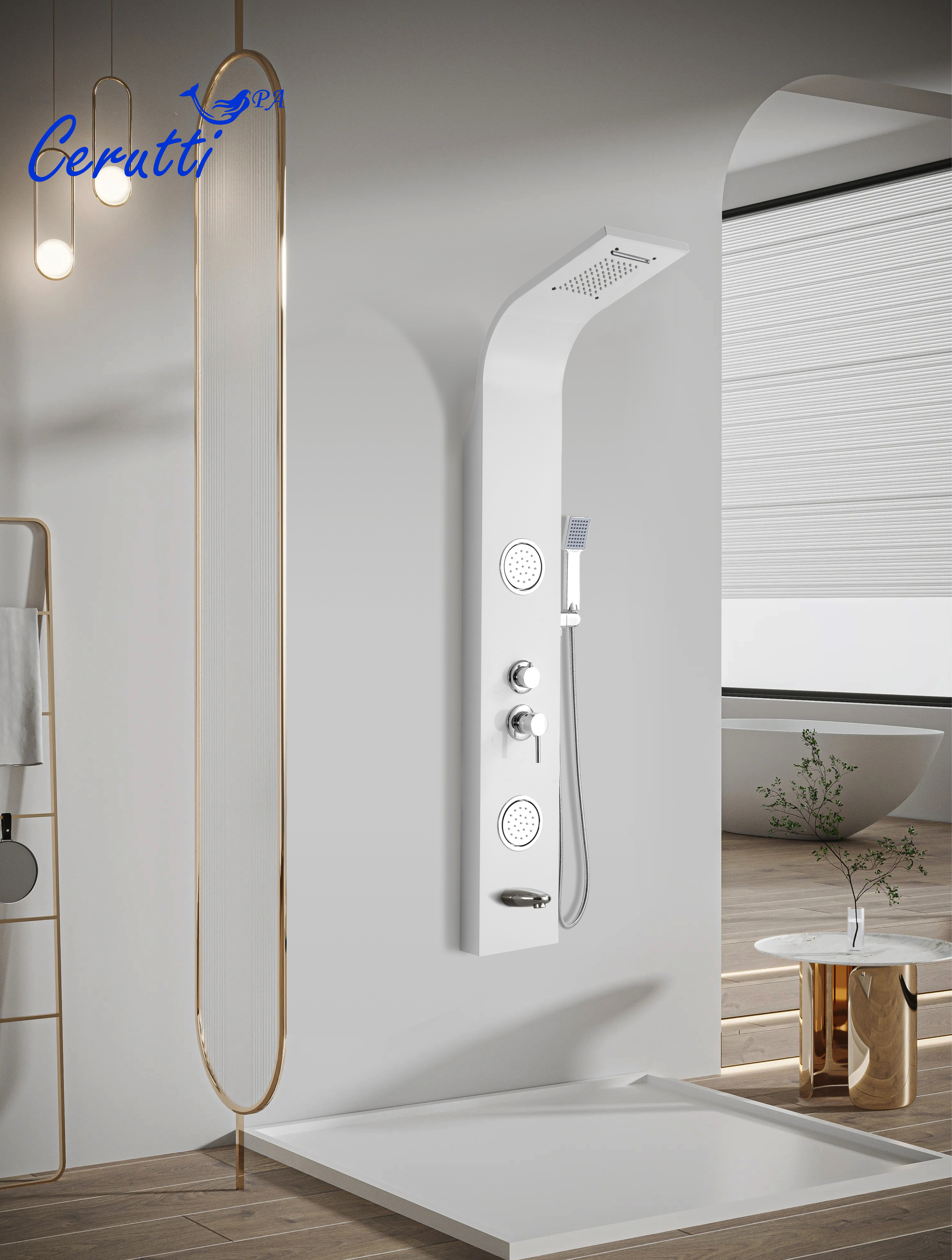 душевая панель ceruttispa twin s ct9985 белый