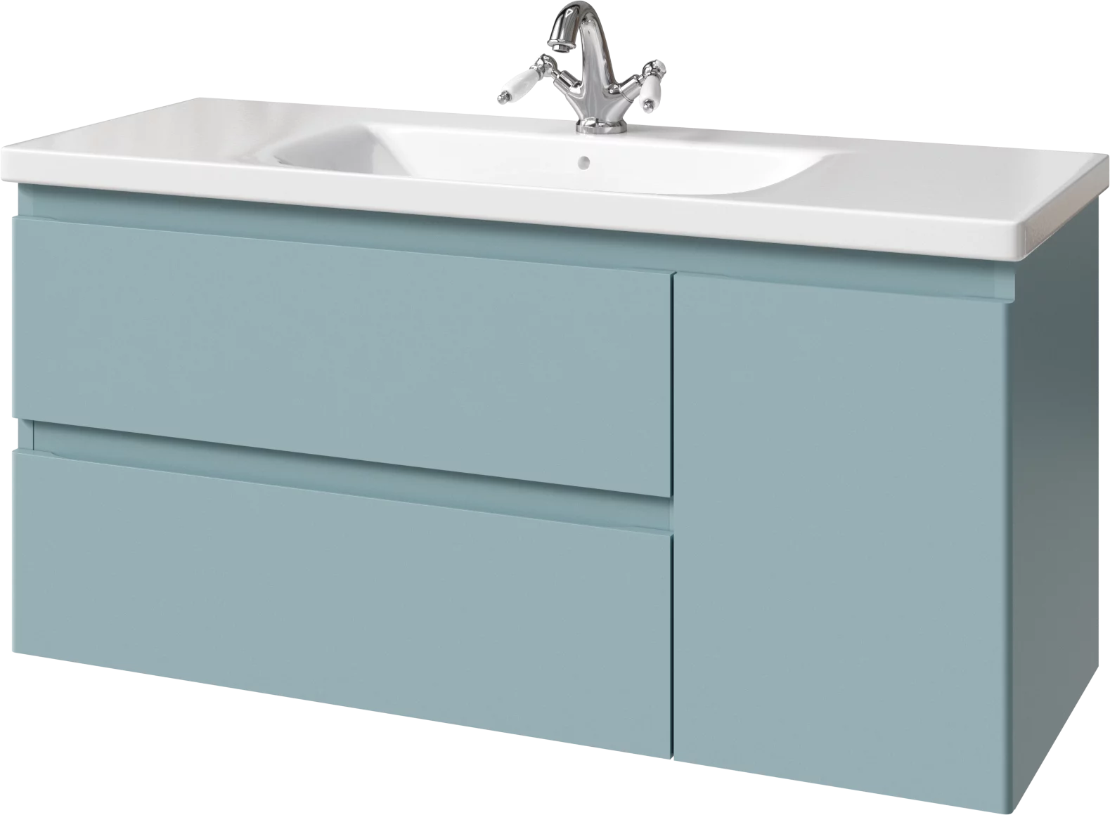 тумба подвесная caprigo forte 120 36117r-sf015 голубой матовый