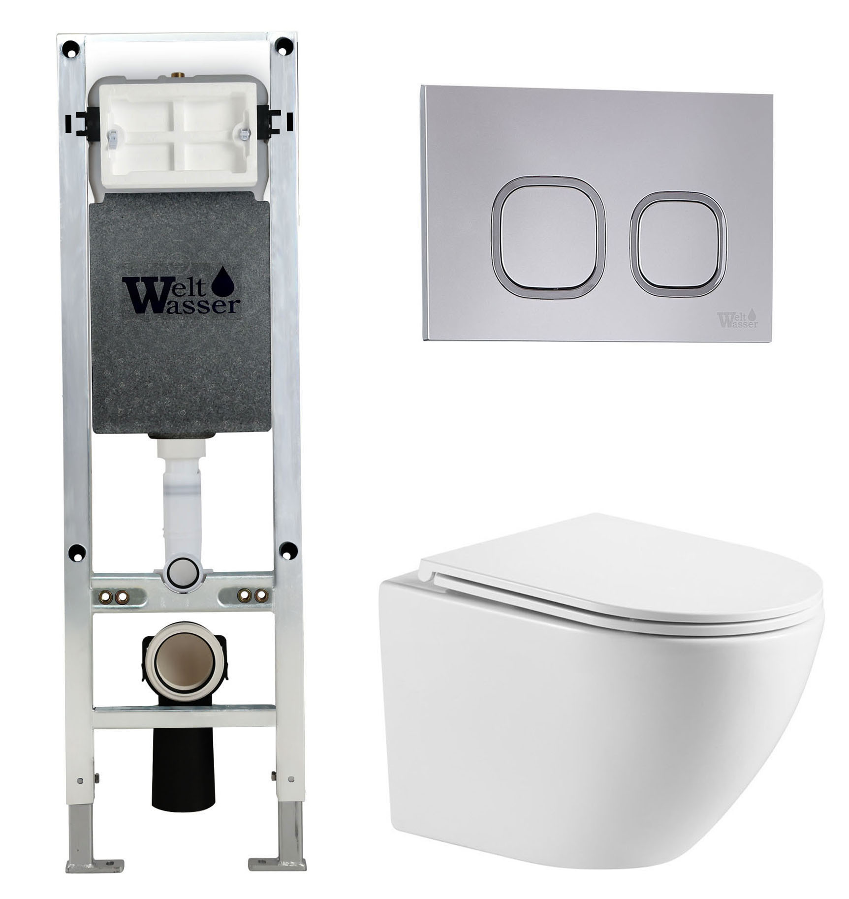 комплект welt-wasser amberg 350 st + merzbach 041 xl gl-wt + amberg rd-cr хром глянец
