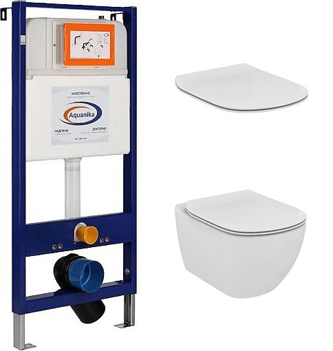 унитаз подвесной с инсталляцией ideal standard tesi t007901 + t352701 + 10.702.450.02.10