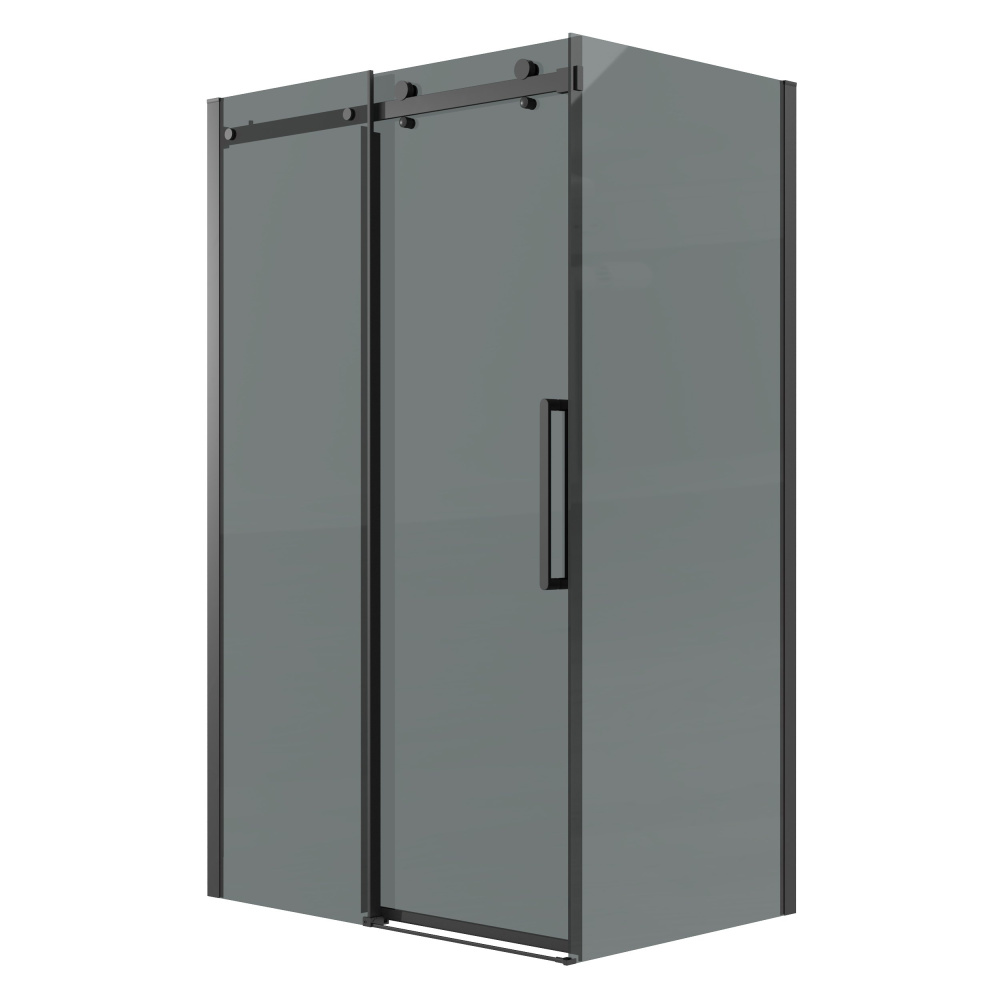 душевой уголок grossman classic 100x70 стекло тонированное / профиль черный матовый
