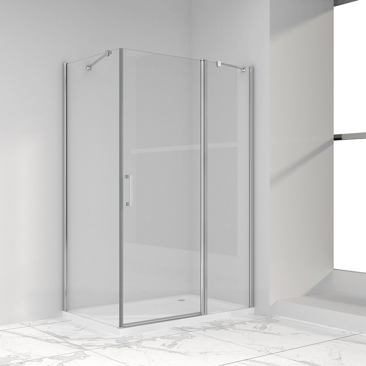 душевой уголок vincea orta vsr-1o9010cl 100x90 прозрачное стекло / профиль хром