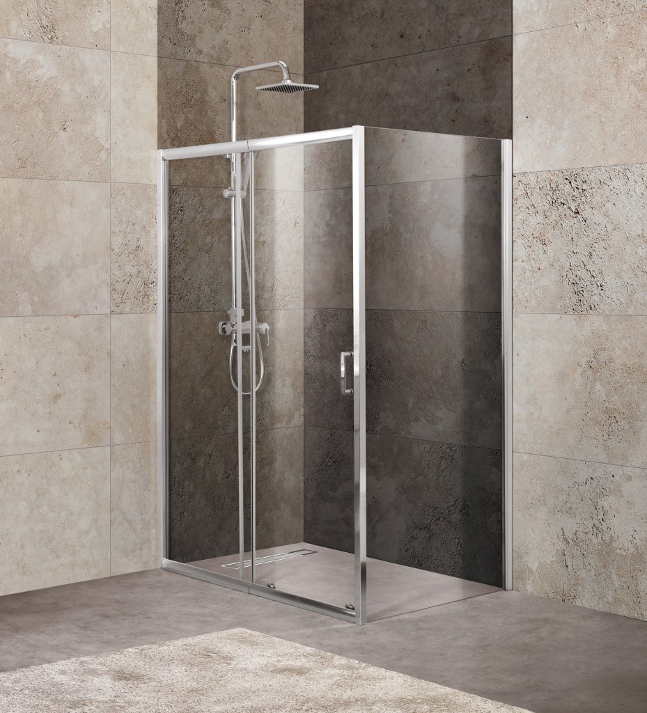 душевой уголок belbagno unique-ah-1-100/115-100-c-cr (100-115)x100 стекла прозрачные