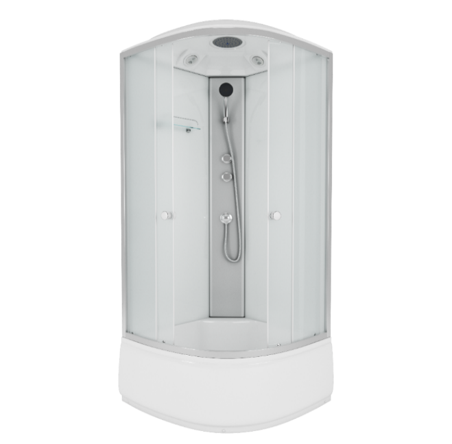 душевая кабина niagara ng-7307-08 80x80 стекла матовые, профиль хром матовый