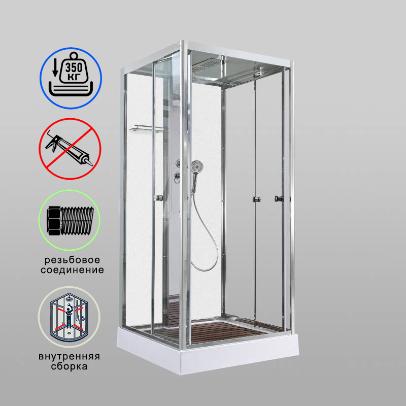 душевая кабина avacan z1912mt ava 120x90 стекла прозрачные, профиль хром