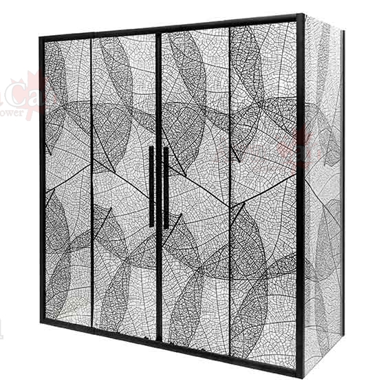 душевой уголок avacan fb2 170-190 + sb80 ava 170-190x80 стекла с рисунком, профиль черный