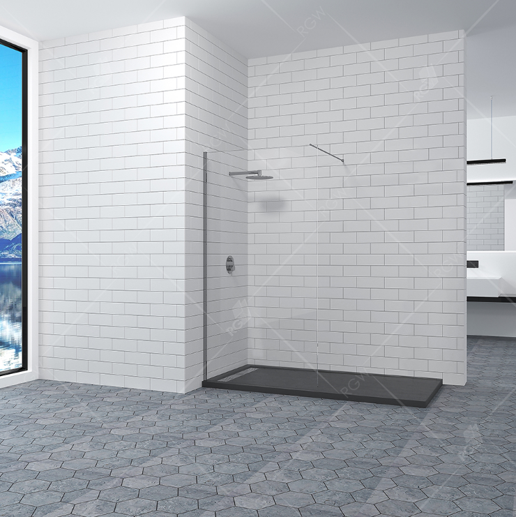 душевой уголок rgw walk-in wa-002 60x195 стекло прозрачное, профиль хром