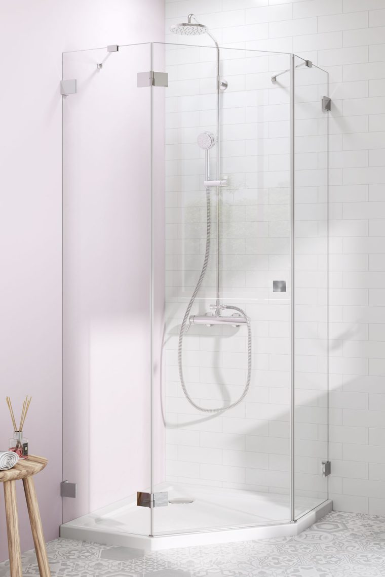 душевой уголок radaway essenza pro 8 ptj 80x100 левый, стекла прозрачные, профиль хром
