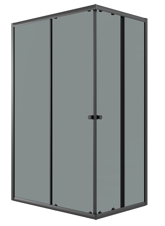 душевой уголок niagara eco ng-1018-14qt 100x80 стекла тонированные, профиль черный матовый