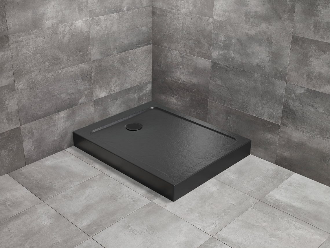 душевой поддон radaway doros f compact stone black 100x70 черный
