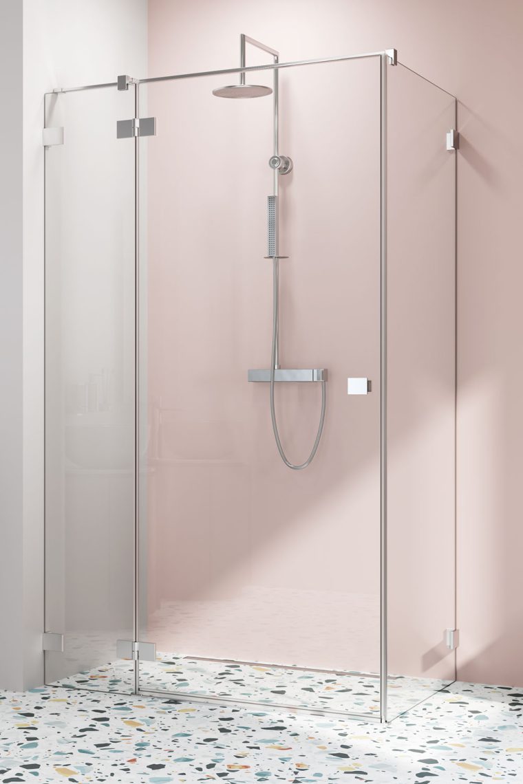 душевой уголок radaway essenza pro 8 kdj 100x70 левый, стекла прозрачные, профиль хром
