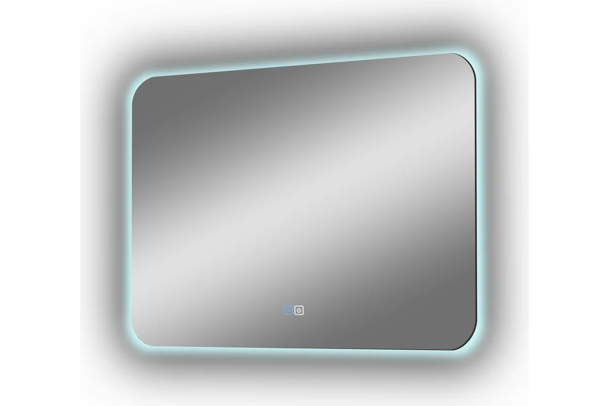 зеркало континент burzhe 800x600 с часами и сенсорным выключателем, холодная подсветка