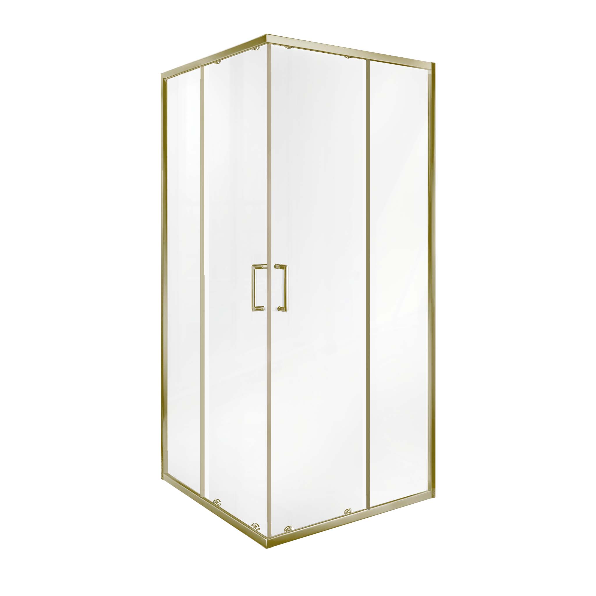 душевой уголок gooddoor lite cr-100-c-bg 100x100 прозрачное стекло / профиль брашированное золото