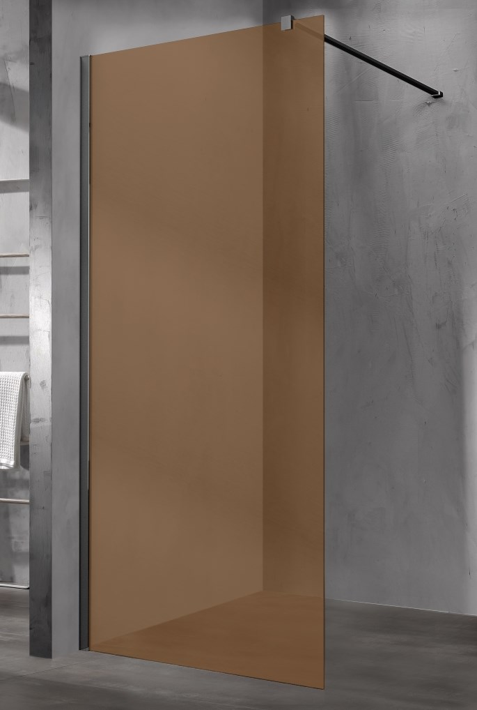 душевой уголок vincea walk-in vsw-1h900gsb 90x200 стекло янтарь / профиль черный матовый