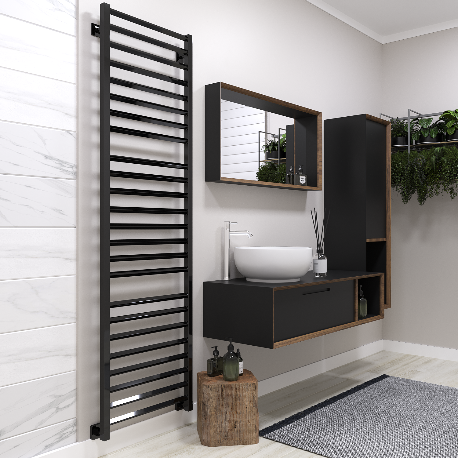 полотенцесушитель водяной stinox sorento luxe 50x180 черный глянец