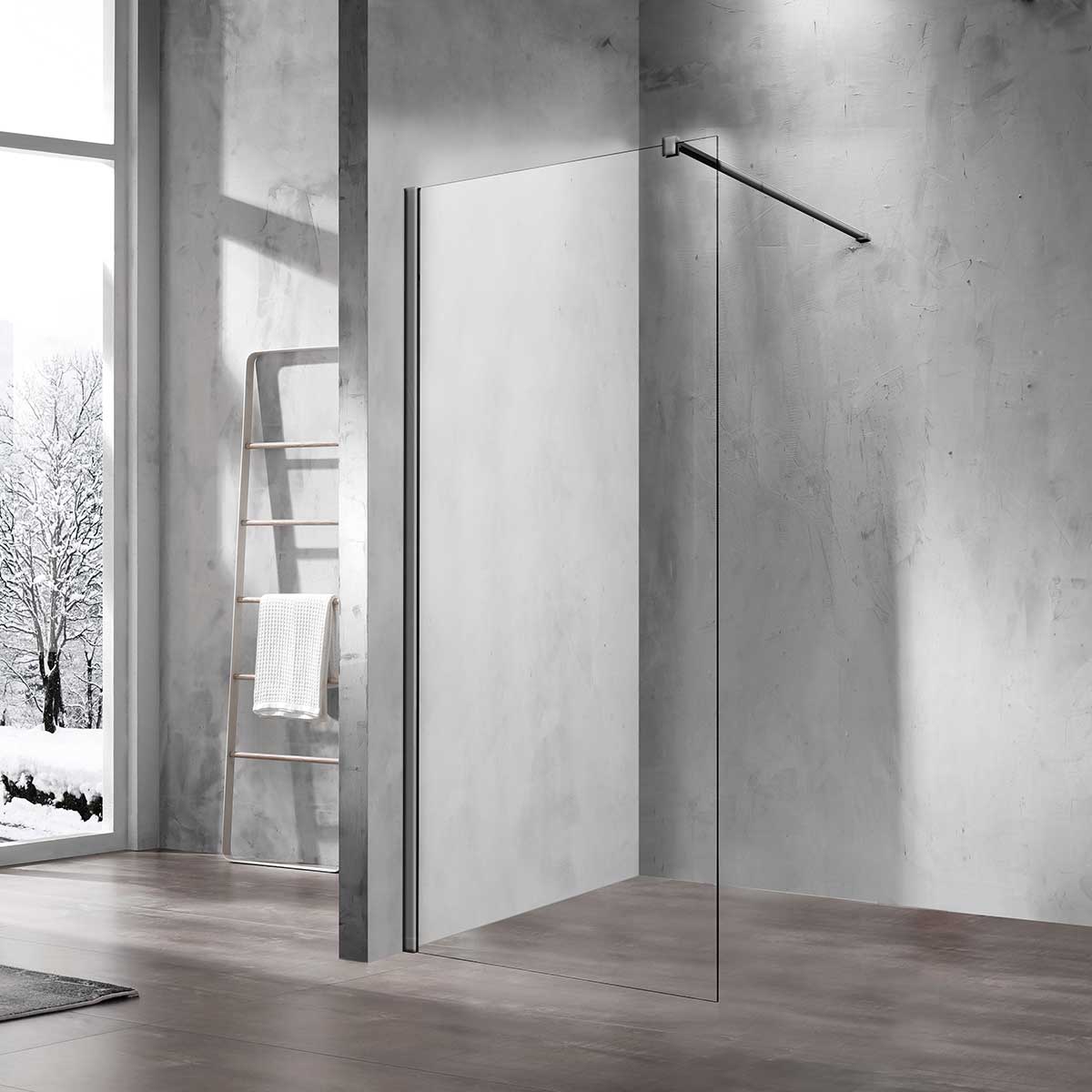 душевой уголок vincea walk-in vsw-1h100clgm 100x200 прозрачное стекло / профиль вороненая сталь