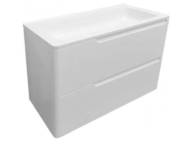 тумба с умывальником эстет kare luxe 90x45 подвесной, 1 ящик, белый