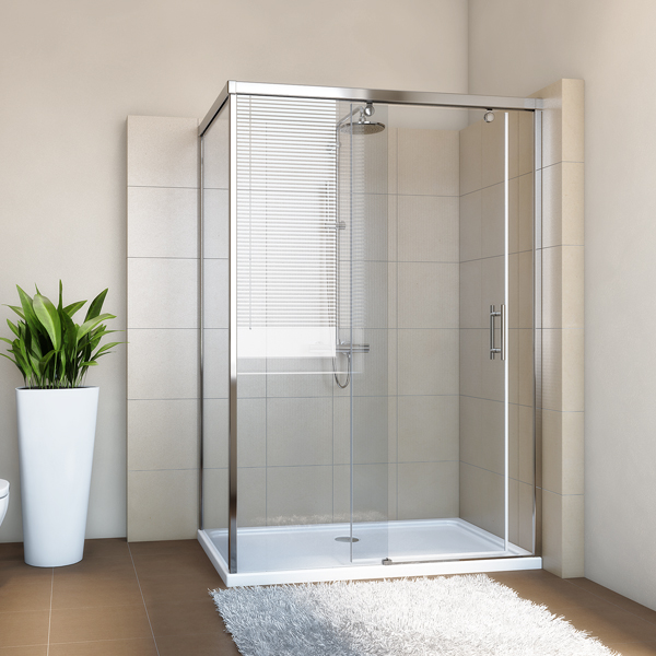 душевой уголок gutewetter slide square gk-863b 150x100 (хром)
