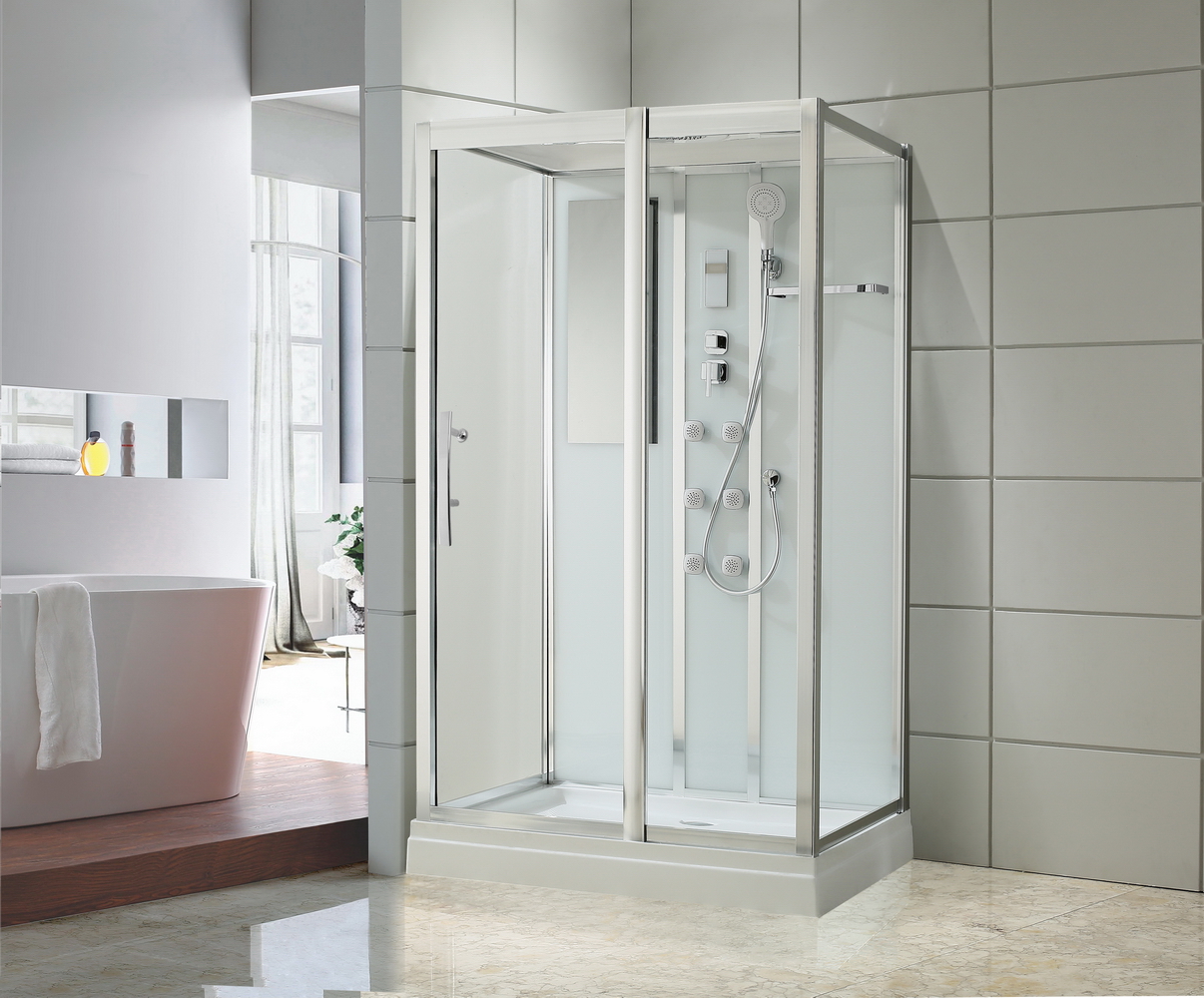 Душевой уголок Gutewetter Shape Round GK-864A 90x90 (хром/стекло матовое) фото 4 душевой уголок gutewetter shape round gk-864a 90x90 (хром/стекло матовое) фото 4