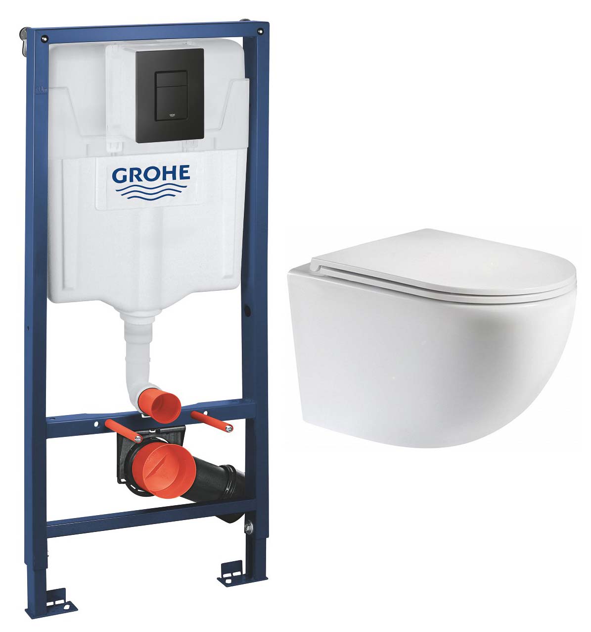 комплект инсталляции grohe rapid 38811kf0 с клавишей смыва черной и унитазом teymi lina vortex t40110