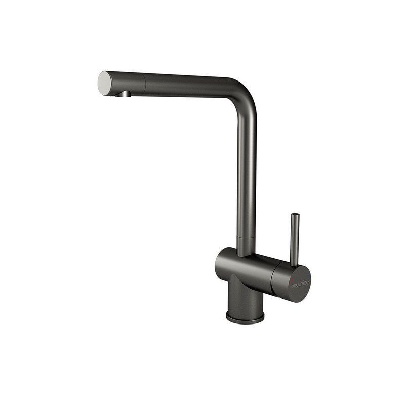 смеситель для кухни paulmark spring sp212067-gm с подключением фильтра, оружейная сталь