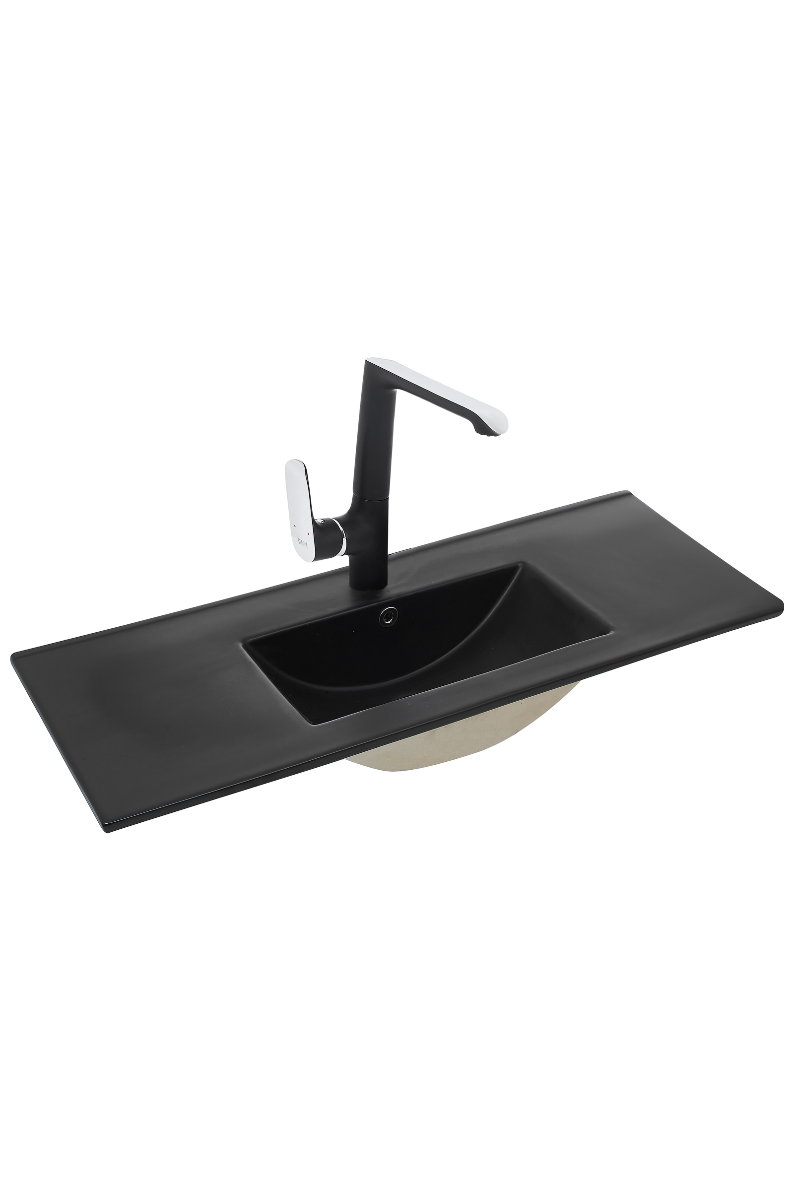 умывальник встраиваемый welt-wasser deilbach 7517-100 mt-bl 101,5x39,5 черный матовый